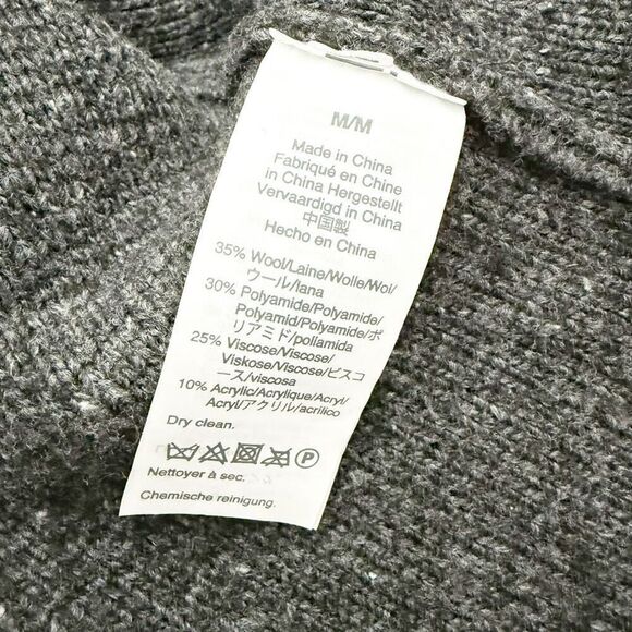 MADEWELL | Donegal Tie-Waist Cardigan Sweater "Thunder" Gray Wool Blend | Medium - Picture 9 of 9